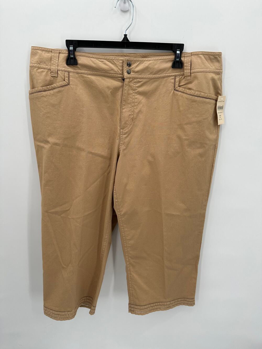 Coldwater Creek NWT Bi Stretch Novelty Twill Cropped Pants Khaki // 18